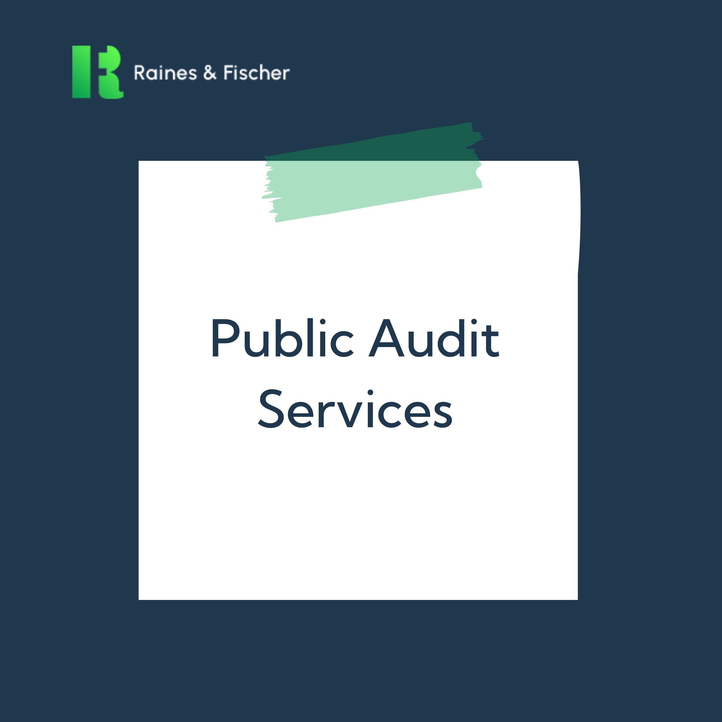 public audit services at Raines & Fischer